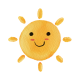 disegno sole con faccina sorridente
